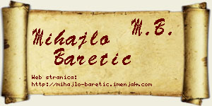 Mihajlo Baretić vizit kartica